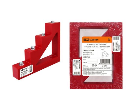 Изолятор TDM SM Лесенка 450 А, 9 кВ, 4x30 мм, с болтом SQ0807-0064 