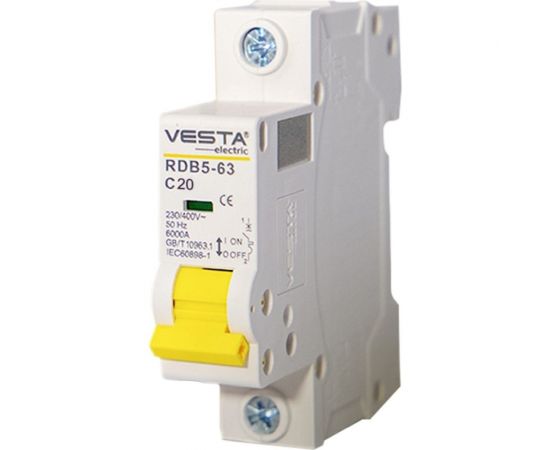 Автоматический выключатель Vesta Electric avt. vesta 1p-6a rdb5 6ka HLAV000106 