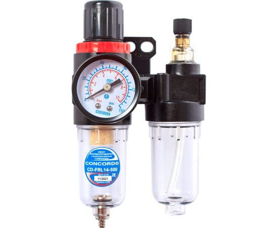 Фильтр влагомаслоотделитель с регулятором давления и лубрикатором CD-FRL14-500 CONCORDE 6666741 