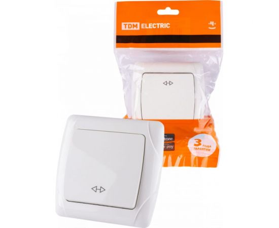 1-клавишный перекрестный выключатель TDM 10А белый Онега SQ1805-0062 