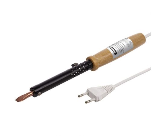 Паяльник TDM ПД-60, ЭПСН, мощность 60 Вт, 230 В, деревянная ручка, плоское жало, Гранит SQ1025-0403 