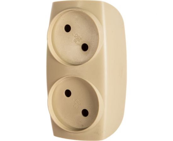 Тройник без заземления, 2 гнезда, слоновая кость ЭРА SP-2-I Б0017017 