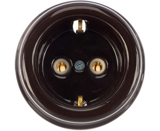 Керамическая розетка Interior Electric с/з, шоколад, серия АРБАТ РК004 