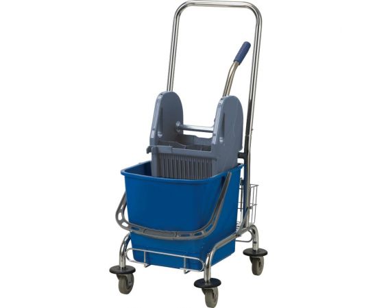 Одноведерная металлическая тележка Baiyun с отжимом, 23 л, с корзинкой под химию AF08082 