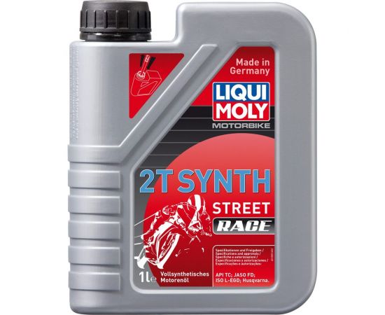 Синтетическое моторное масло 2T Synth Street Race TC 1 л, для 2-тактных мотоциклов Motorbike LIQUI MOLY 1505 