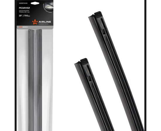 Резинки стеклоочистителя в пакете с навершием PRO 2 шт, 700x8 мм, 28"" Airline AWBRE70008K 
