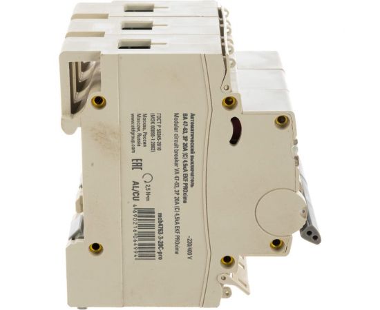 Автоматический выключатель EKF ВА47-63 3P 20А (С) 4.5кА PROxima mcb4763-3-20C-pro – изображение 2