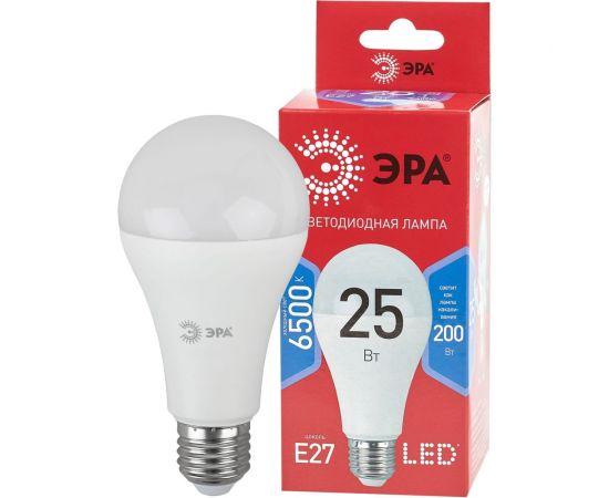 Светодиодная лампа ЭРА LED A65-25W-865-E27 R, груша, 25 Вт, холодный, E27 10/100/1200 Б0048011 – изображение 2
