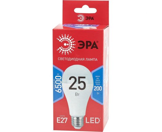 Светодиодная лампа ЭРА LED A65-25W-865-E27 R, груша, 25 Вт, холодный, E27 10/100/1200 Б0048011 – изображение 3