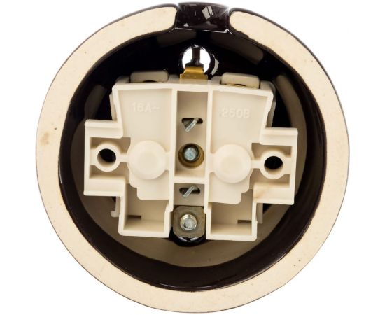 Керамическая розетка Interior Electric с/з, шоколад, серия АРБАТ РК004 – изображение 3