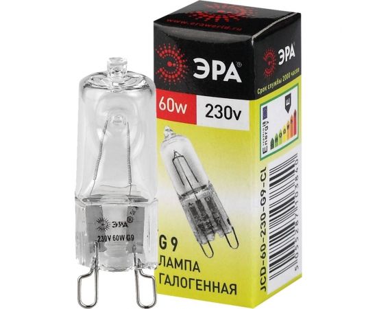 Галогенная лампа ЭРА G9 JCD 60 230V CL капсула, 60Вт, нейтральный, G9 C0027370 – изображение 3