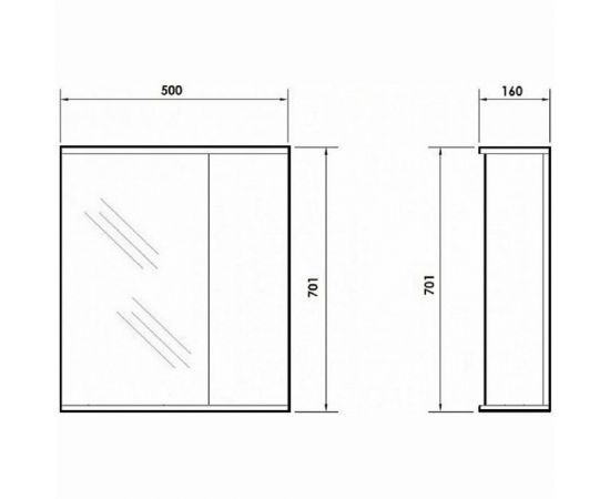 Универсальный зеркальный шкаф Orange Роса белый глянец Ro-50ZSW – изображение 4