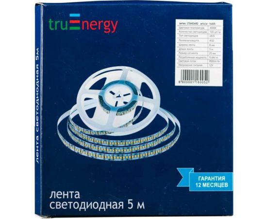 Светодиодная лента truEnergy 9,6W/m 4000K 12V SMD2835 120D IP20 950Lm 5м 16005 – изображение 4