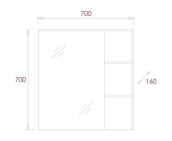 Зеркальный шкаф Onika ЛЕГРАН дуб галифакс 70.00У 207036 – изображение 6