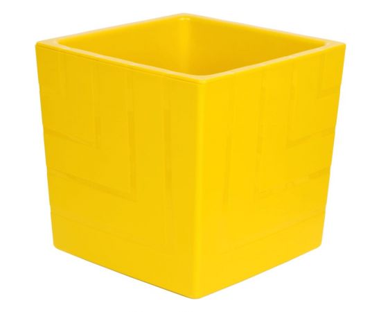 Пластиковый горшок с вкладкой liveingreen КВАДРО медовый диам. 16 см, высота 16 см, 3.3 л КВ16-34 