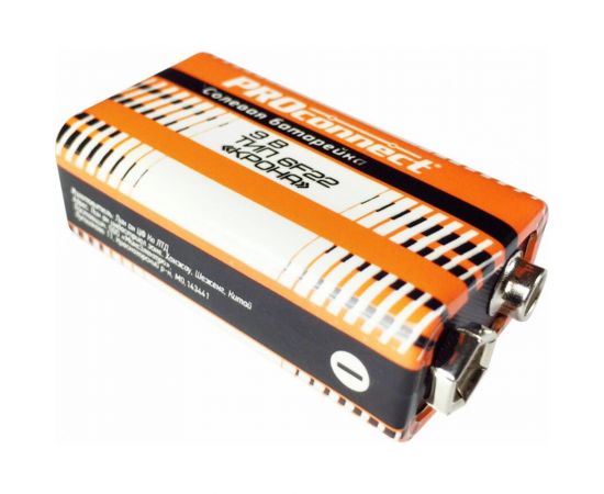 Солевая батарейка PROCONNECT 9V 6F22 Крона 30-0030 