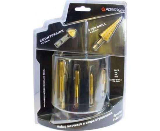 Набор ступенчатых метчиков и сверл Forsage 6 предметов 49037 F-44731 