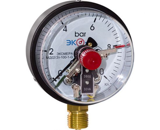 Манометр с электроконтактной приставкой ЭКО-М Экомера -100мм 0..1,6МПа, М20х1,5 Исп V МД02Э-100-М-1,6МПа 