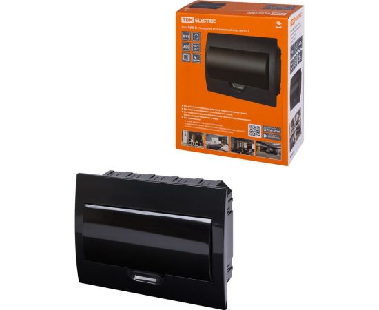 Встраиваемый бокс TDM ЩРВ-П-12 модулей, пластик, IP41, Антрацит SQ0902-1004 