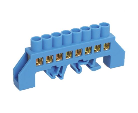 Нулевая N шина в комбинированном синем изоляторе на DIN-рейку REXANT 8x12 мм 8 групп 11-2314 