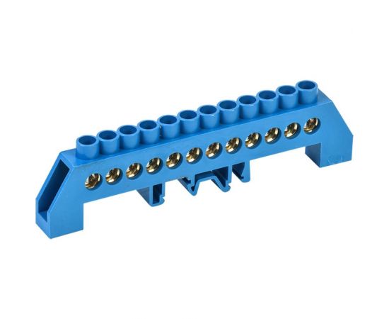 Нулевая N шина в комбинированном синем изоляторе на DIN-рейку REXANT 8x12 мм 12 групп 11-2318 