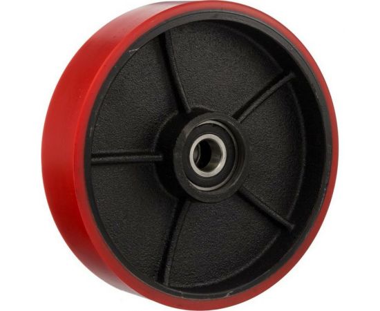 Колесо под гидроузел (200 мм; 400 кг; полиуретан/чугун; под ось 20 мм) Стелла-Техник 200P 