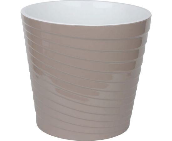 Пластиковый горшок liveingreen Эйс фраппе/белый, 3.8 л, диам. 19 см, высота 17.5 см, с вкладкой ЭС19-90 