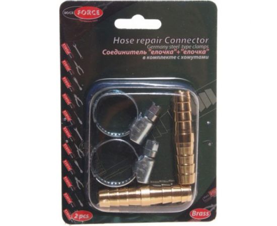 Соединитель елочка+елочка с хомутами (2 шт; 10x10 мм) ROCKFORCE RF-HRC06/06 