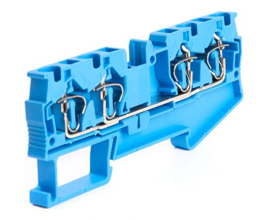 Самозажимной зажим STEKKER 4-проводной проходной ЗНИ - 4.0, JXB ST 4, синий LD554-2-40 39972 