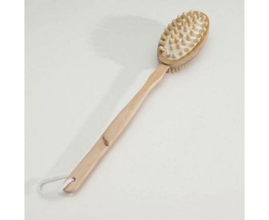 Щетка банная на ручке Доляна натуральная щетина, массажер 586036 