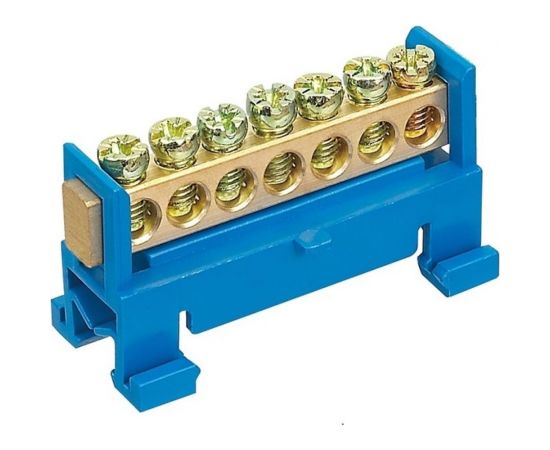 Нулевая шина АБК-СИЛА 6х9мм 7/1 на малом изоляторе Синий 10шт. 2100605 