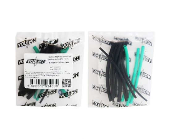 Термоусадочная трубка VOLTON набор №5 12шт. Ф 2/1, 3/1.5, 4/2, 5/2.5 по 3 шт. VLT250045 