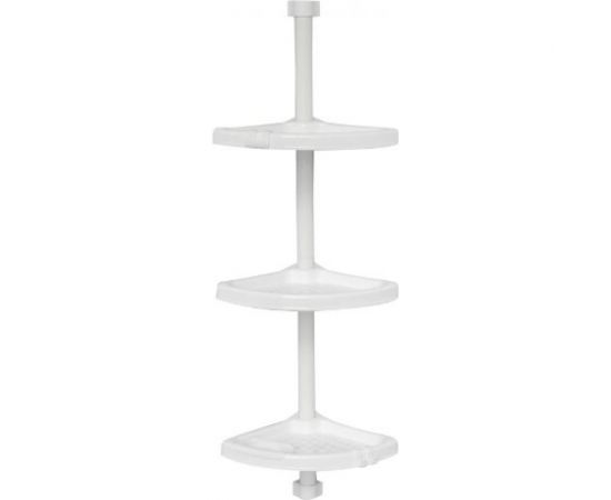 Угловая полка PRIMANOVA белая, трехярусная, с настенным креплением, полки 24.5x24.5 см, высота 90 M-N08-01 