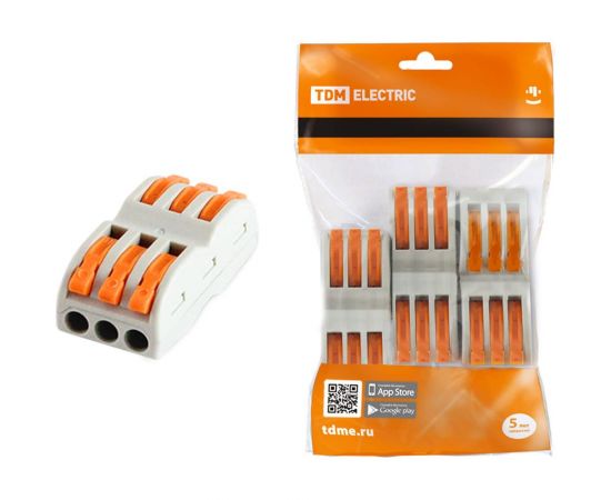 Соединительная проходная клемма TDM СК-413-2 2,5мм2 3 шт/упаковка SQ0527-0052 
