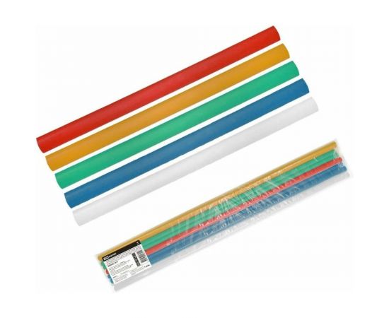 Термоусаживаемые трубки TDM, клеевые, набор 5 цветов по 2 шт. ТТкНГ(3:1)-9,5/3,0 SQ0548-1607 