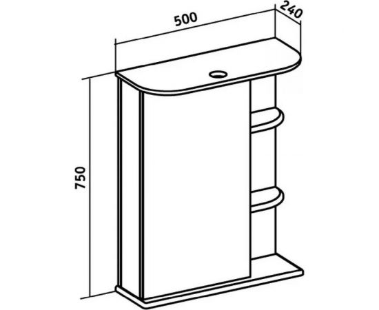 Зеркальный шкаф RUNO Магнолия 50 левый 00000000607 – изображение 2