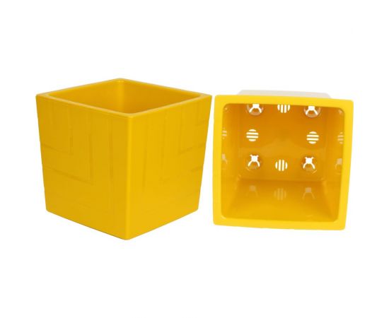 Пластиковый горшок с вкладкой liveingreen КВАДРО медовый диам. 16 см, высота 16 см, 3.3 л КВ16-34 – изображение 2