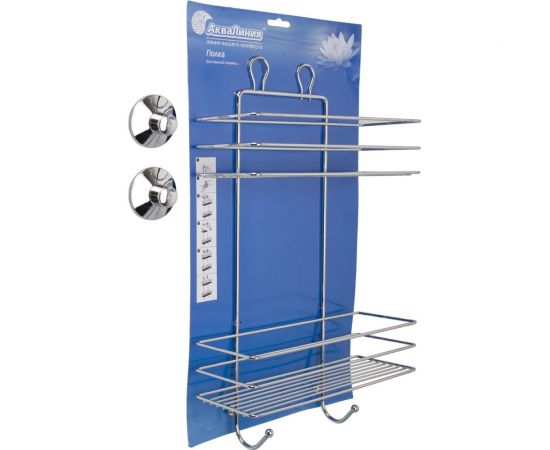 Полка Аквалиния присоска, 2 яруса, с крючками W3100-11 – изображение 2