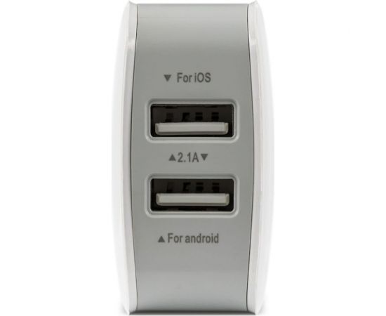 Сетевое зарядное устройство BYZ 2хUSB-А, 2.1А, с разделением на ОС Android и iOS белый, 23750-ZL-720EUW – изображение 2