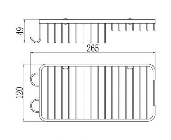 Прямая полка-решетка Savol одинарная, хром S-002817 23274 – изображение 2