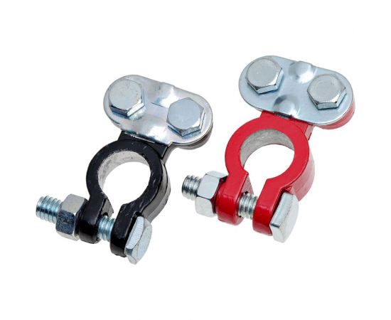 Клеммы АКБ в комплекте StartVOLT свинец, прижимная планка до 50 мм SBT 007 – изображение 2