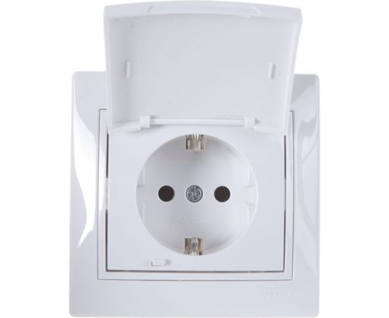 Розетка LEZARD MIRA с/ з с крышкой керамика белый с белой вставкой 701-0202-123 – изображение 3