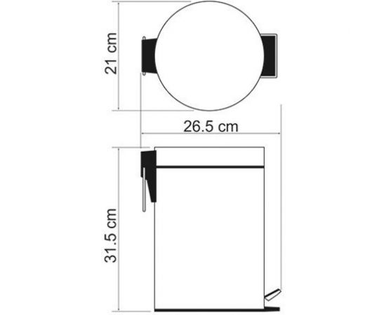 Ведро с педалью WasserKRAFT K-665 5L с микролифтом – изображение 4
