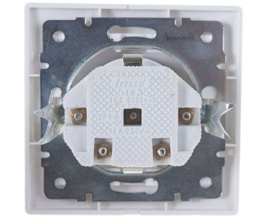 Розетка LEZARD MIRA с/ з с крышкой керамика белый с белой вставкой 701-0202-123 – изображение 4