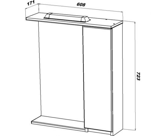 Подвесной зеркальный шкаф Sanstar Квадро 60 127.1-2.4.1. – изображение 5