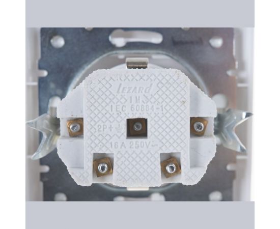 Розетка LEZARD MIRA с/ з с крышкой керамика белый с белой вставкой 701-0202-123 – изображение 5