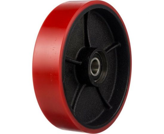 Колесо под гидроузел (200 мм; 400 кг; полиуретан/чугун; под ось 20 мм) Стелла-Техник 200P – изображение 5