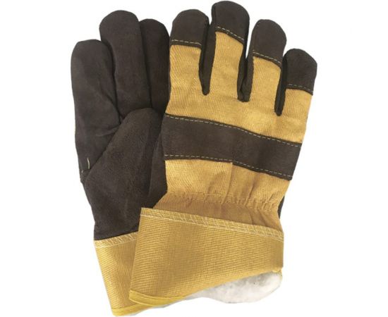 Спилковые комбинированные утепленные синтепоном перчатки РемоКолор 24-2-114 