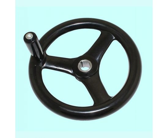 Маховик TLX 100x12x29x4мм DxdxHxb с 3-мя спицами, бакелит с ручкой 65917 