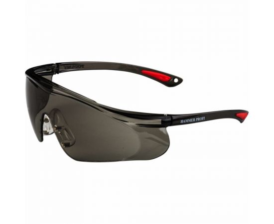 Защитные открытые очки РОСОМЗ О55 HAMMER PROFI StrongGlass 5-3,1 PC темные 15527 